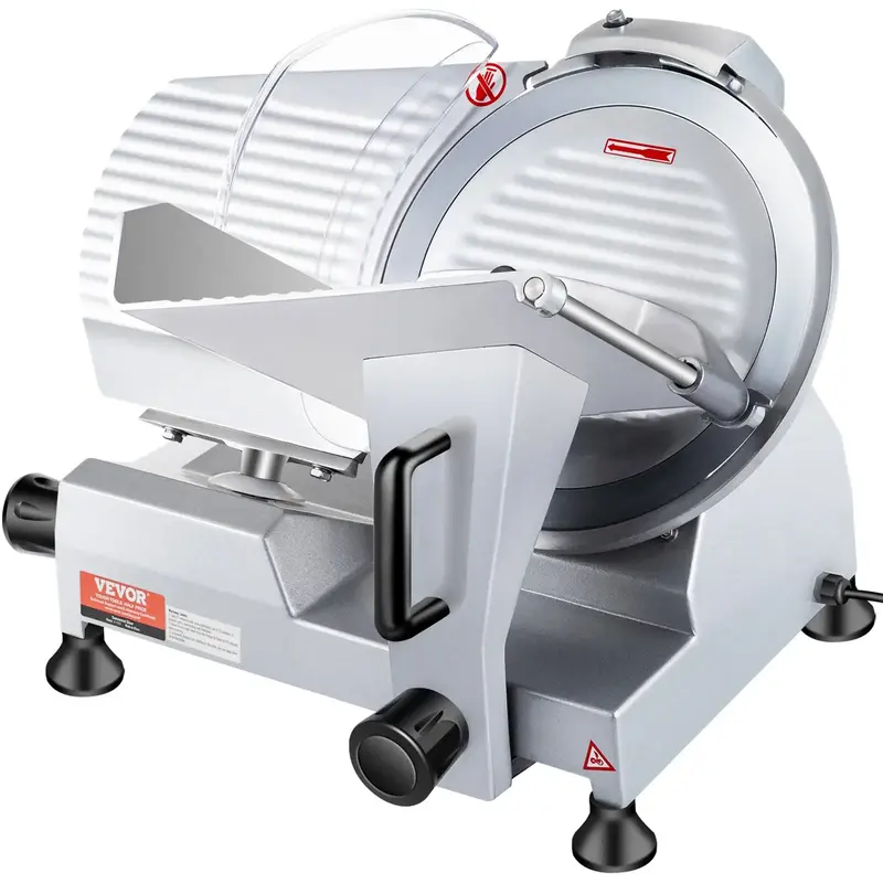 VEVOR 240W Commercial Meat Slicer, Electric Deli Food Slicer, 10 Carbon Steel Blade Electric Food Slicer, 350-400RPM Meat S...