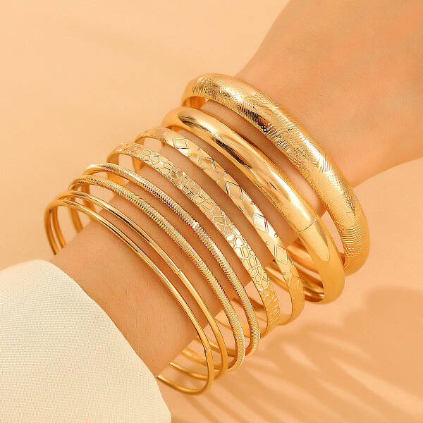 8Pcs Alloy Bangle Set for Women