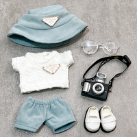 Labubu Clothing Set (6PC) - Triangle Sweater, Overalls & Hat for 6.5 inch Labubu Figures