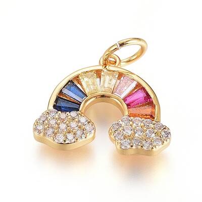 Brass Micro Pave Cubic Zirconia Pendants