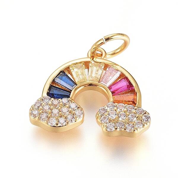 Brass Micro Pave Cubic Zirconia Pendants