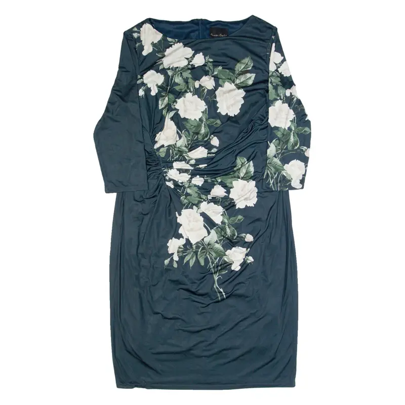 PHASE EIGHT Womens Bodycon Dress Grey Floral Knee Length UK 18