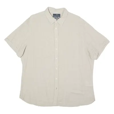ANGELO LITRICO Slim Fit Mens Plain Shirt Beige Linen XL