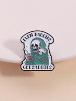 Even Baddies Get Sad Skull Badge, Tears and Cat Design for Goth Youth, Perfect Gift for Cat Lovers and Emo Culture Decor
