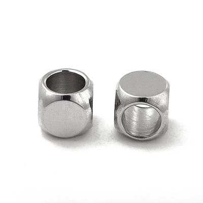 Non-Tarnish 201 Stainless Steel Cube Beads