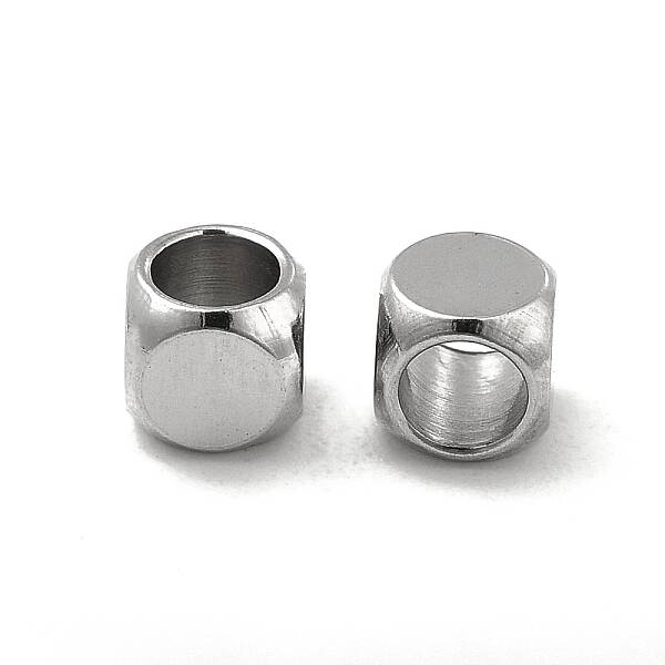 Non-Tarnish 201 Stainless Steel Cube Beads