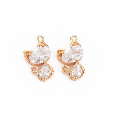 Brass Inlaid Cubic Zirconia Pendants