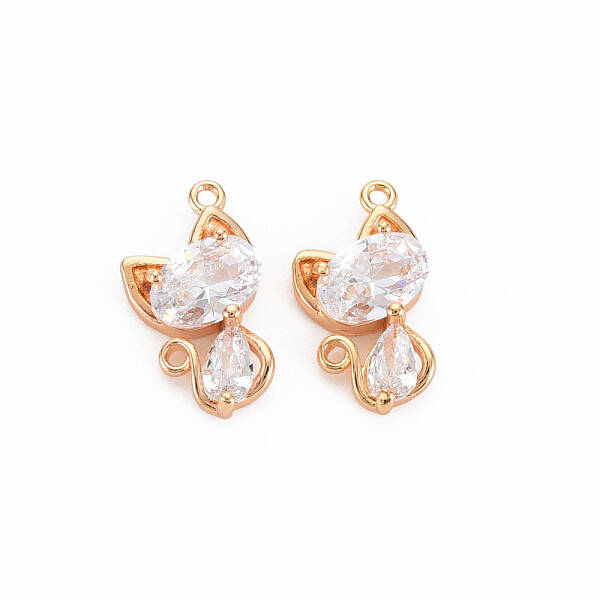Brass Inlaid Cubic Zirconia Pendants