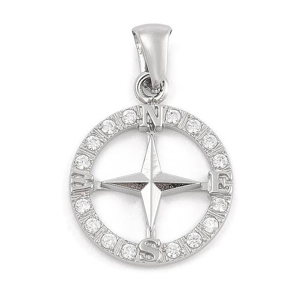 304 Stainless Steel Micro Pave Cubic Zirconia Pendants