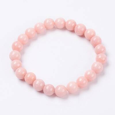 Natural Mashan Jade Beaded Stretch Bracelet