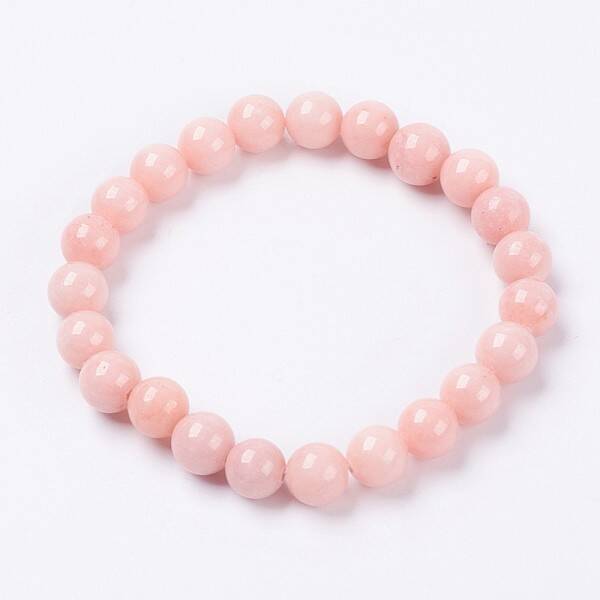 Natural Mashan Jade Beaded Stretch Bracelet