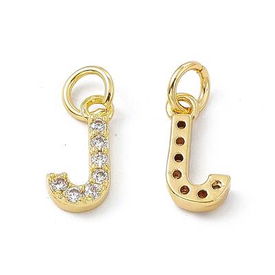 Real 18K Gold Plated Brass Micro Pave Clear Cubic Zirconia Charms