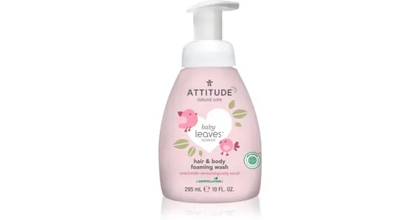 Attitude Baby Leaves Unscented 2 in 1 Cleansing Mousse for Children 295ml