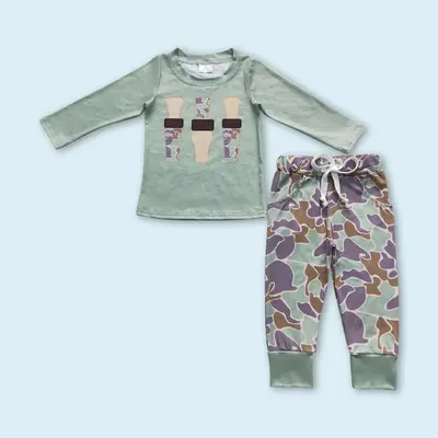 Baby boy long sleeve camo duck call clothes kids outfit