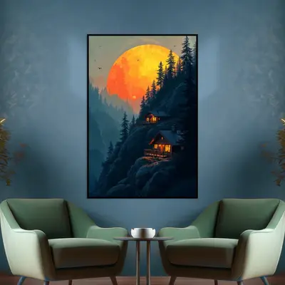 Cabin Under the Moon