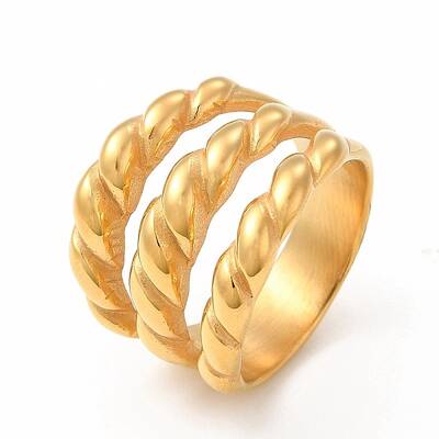 Ion Plating(IP) 304 Stainless Steel Finger Rings for Women Men