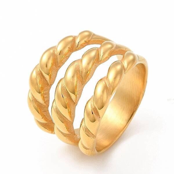Ion Plating(IP) 304 Stainless Steel Finger Rings for Women Men