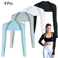 Women's Cool Shawl Arm Warmers with Finger Holes, 4 Counts/set Sun Protection Comfortable Women's Vests for Golfing, Fishing,...