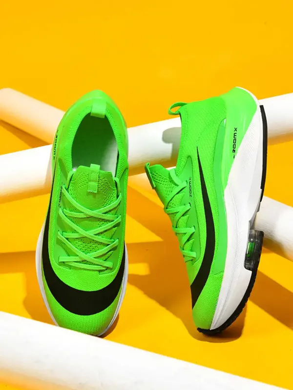 Unisex Letter & Striped Print Running Shoes, Casual Sporty Breathable Comfortable Sneakers, Air Sole Sneakers for Daily Wear,...