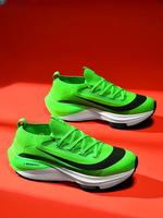 Unisex Letter & Striped Print Lace Up Running Shoes, Casual Sporty Breathable Comfortable Sneakers, Non-slip Air Sole Sneaker...
