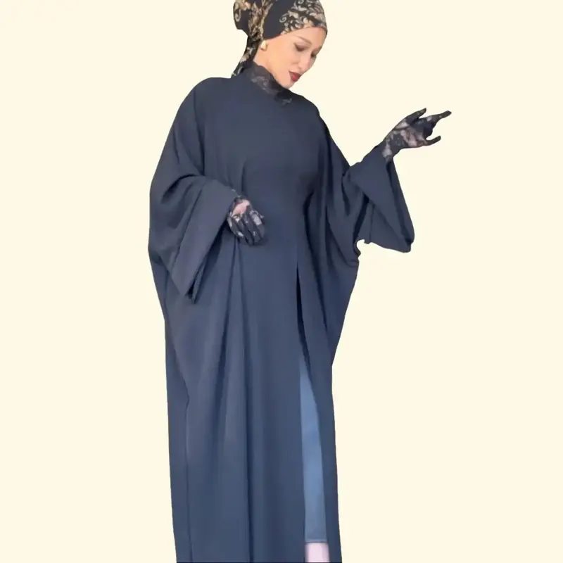 Black Slit Front Maxi Abayaa daily wear