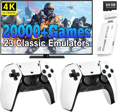 NEW Upgraded Retro Game Stick with 20,000+ Games, Plug and Play, Support Including 20+ Emulators Console Cable