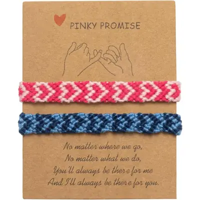 Jstyle Heart Friendship Bracelets Pinky Promise Pink Best Friends Distance Matching for Women Valentine Couple Family