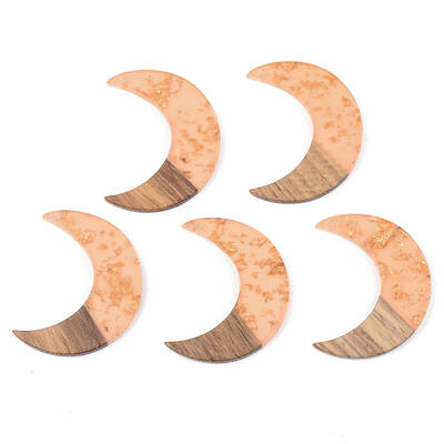 Transparent Resin & Walnut Wood Pendants