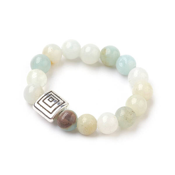Natural Amazonite Stretch Finger Rings