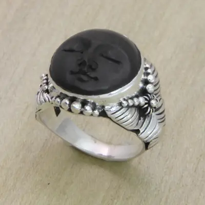 NOVICA Amun Ra Ebony Wood Ring - 5