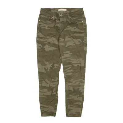 LEVI'S 711 Camo Jeans Green Denim Slim Skinny Womens W26 L25