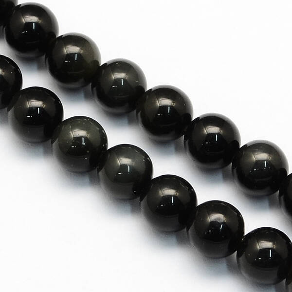Natural Obsidian Round Beads Strands
