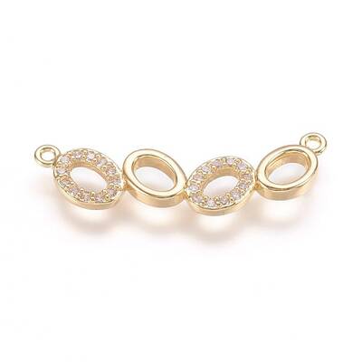 Brass Micro Pave Cubic Zirconia Links