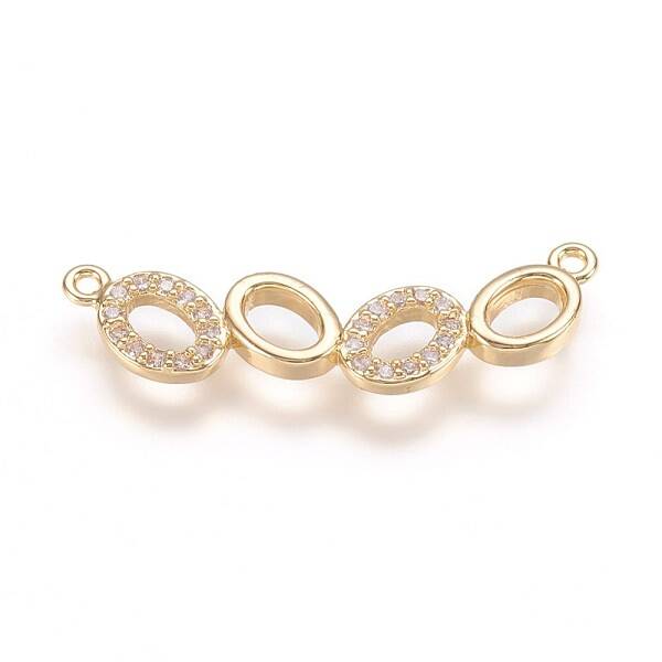Brass Micro Pave Cubic Zirconia Links