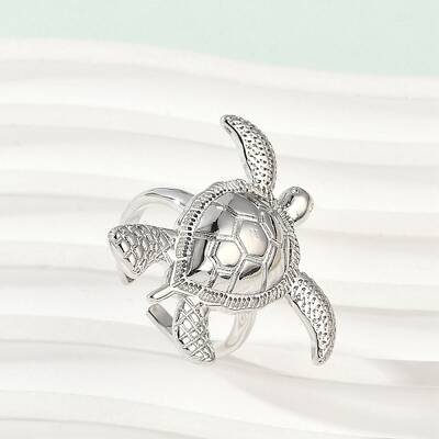 Sea Turtle Brass Cuff Rings for Women