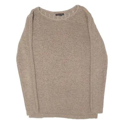 RACHEL ZOE Womens Jumper Brown Open Knit M