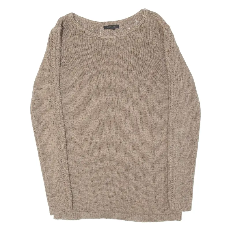 RACHEL ZOE Womens Jumper Brown Open Knit M