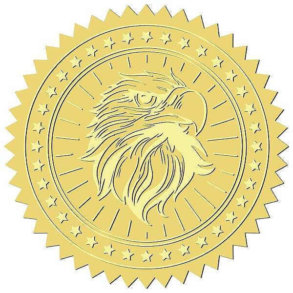 34 Sheets Self Adhesive Gold Foil Embossed Stickers