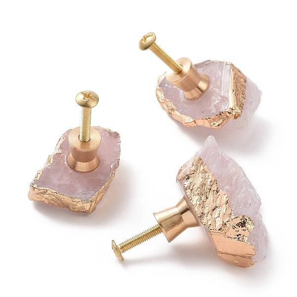 Natural Rose Quartz Drawer Knob