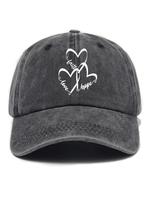 Heart Print Baseball Cap, Casual Outdoor Sports Hat for Men & Women, Adjustable Sun Protection Cap for Daily Wear