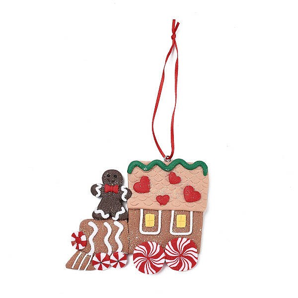 Christmas Car Handmade Polymer Clay Pendant Decorations