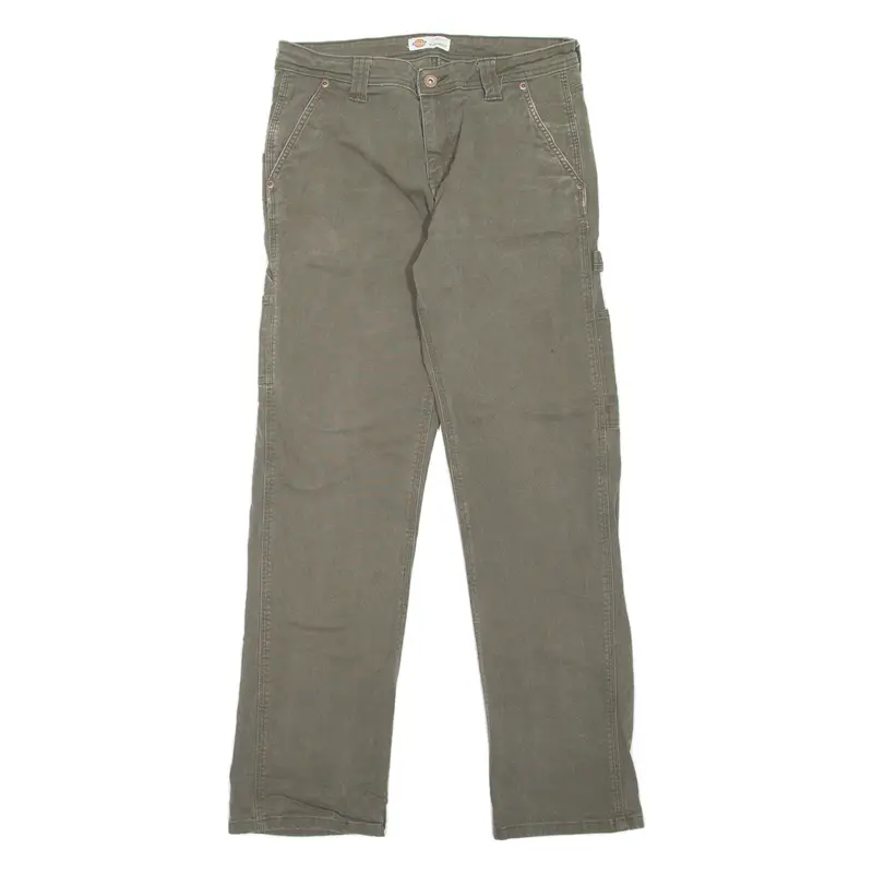 DICKIES Cargo Style Workwear Womens Trousers Green Relaxed Straight W30 L30