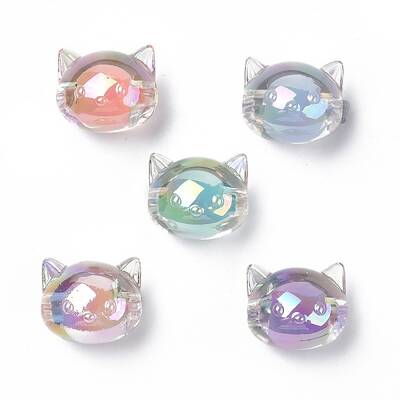 UV Plating Rainbow Iridescent Acrylic Beads