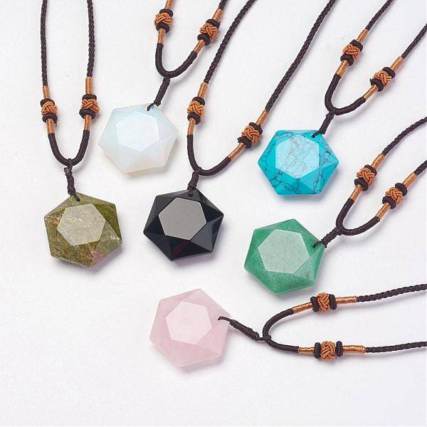 Natural & Synthetic Mixed Stone Pendant Necklaces