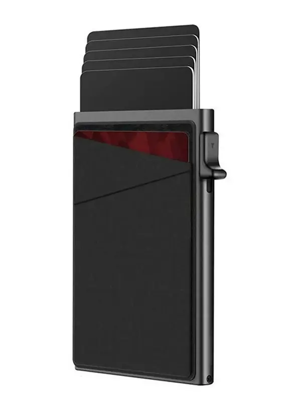 Men's Summer Simple Plain Ultra-thin RFID Protection Wallet, Casual Lightweight Aluminum Alloy Card Holder, Casual Business ...