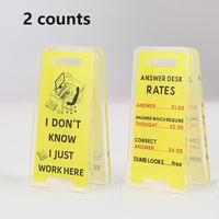 Acrylic Desktop Sign, 2 Counts/set Humorous Office Desk Sign, Desk Decoration for Home Office, Funny Gift for Colleagues, Ro...
