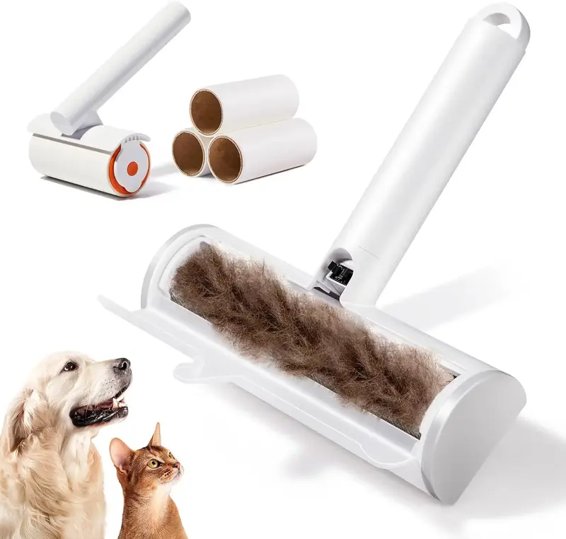 TripleWood Pet Hair Removal Tool and Lint Roller Value Set, Extra Sticky Lint Remover and Reusable Dog and Cat Hair Remover S...