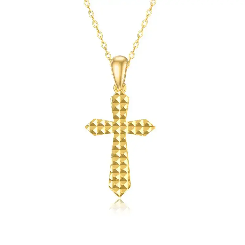 14K Gold Cross Pendant Necklace