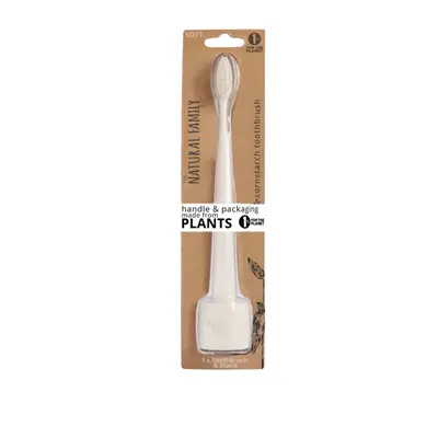 Natural family co. Organic Toothbrush and Holder, Ivory Desert