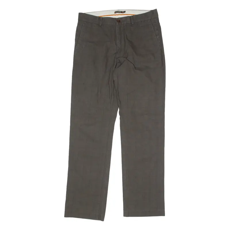 DOCKERS D1 Check Mens Trousers Grey Regular Straight W34 L32